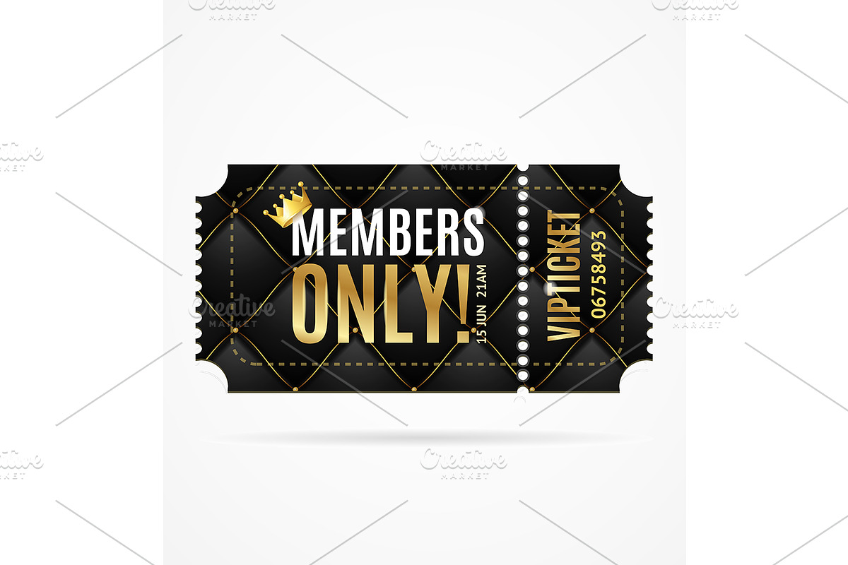 Vip Ticket Members Only. Vector in Objects - product preview 8