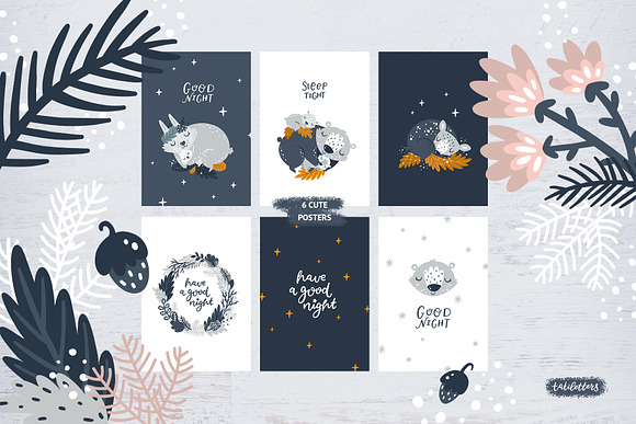 Good night Sleeping Forest Animals in Illustrations - product preview 3