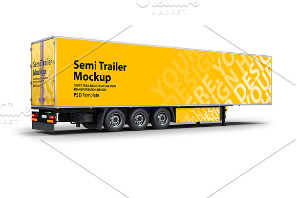 Semi Trailer Truck PSD Mockup in Mockup Templates - product preview 1