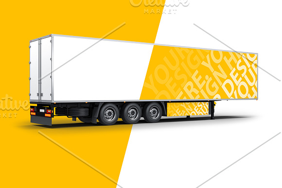 Semi Trailer Truck PSD Mockup in Mockup Templates - product preview 3