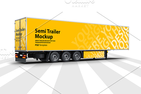 Semi Trailer Truck PSD Mockup in Mockup Templates - product preview 4