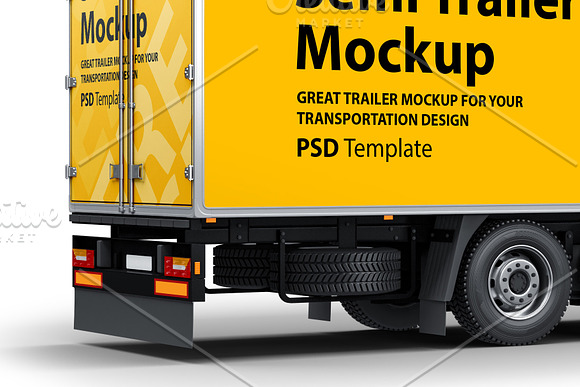 Semi Trailer Truck PSD Mockup in Mockup Templates - product preview 5