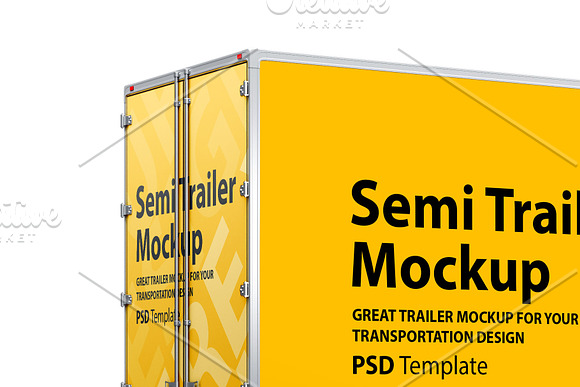 Semi Trailer Truck PSD Mockup in Mockup Templates - product preview 6