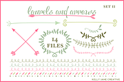 Wreaths Arrows & Laurels Vector