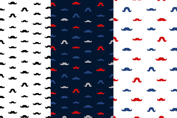 Moustache Vector Seamless Patterns in Patterns - product preview 1