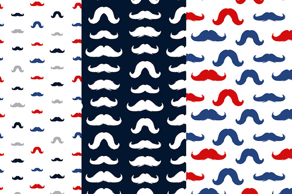 Moustache Vector Seamless Patterns in Patterns - product preview 2