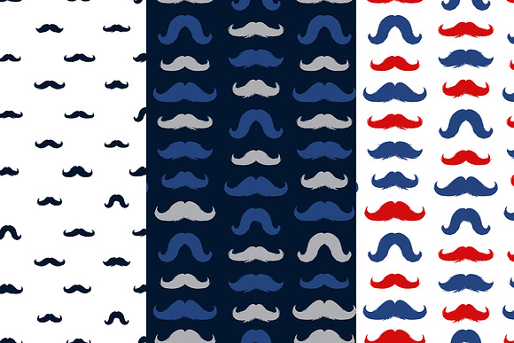 Moustache Vector Seamless Patterns in Patterns - product preview 3