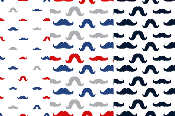 Moustache Vector Seamless Patterns in Patterns - product preview 4