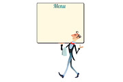 waiter. restaurant menu
