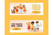 Children with pets friendship banner