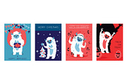 Yeti bigfoot characters cards for