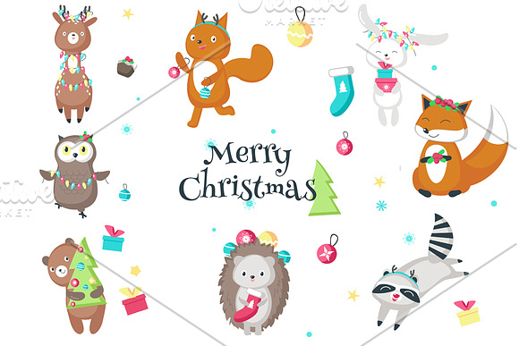 Christmas animals cards and patterns in Patterns - product preview 10