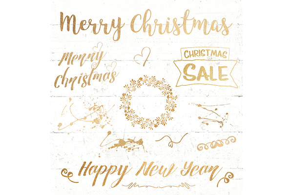 Gold Christmas lettering overlay