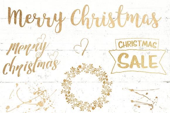 Gold Christmas lettering overlay in Objects - product preview 1