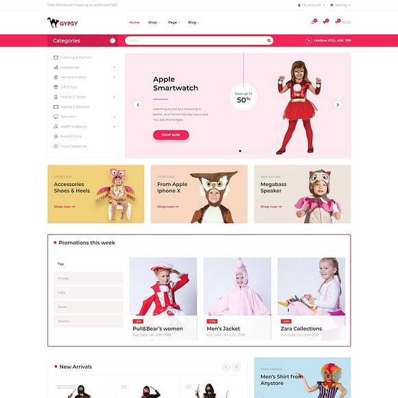 BOS GYPSY - BABY CLOTHING, HALLOWEEN in Bootstrap Themes - product preview 1