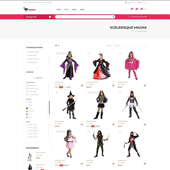 BOS GYPSY - BABY CLOTHING, HALLOWEEN in Bootstrap Themes - product preview 3