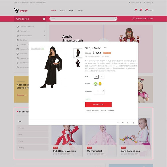 BOS GYPSY - BABY CLOTHING, HALLOWEEN in Bootstrap Themes - product preview 4