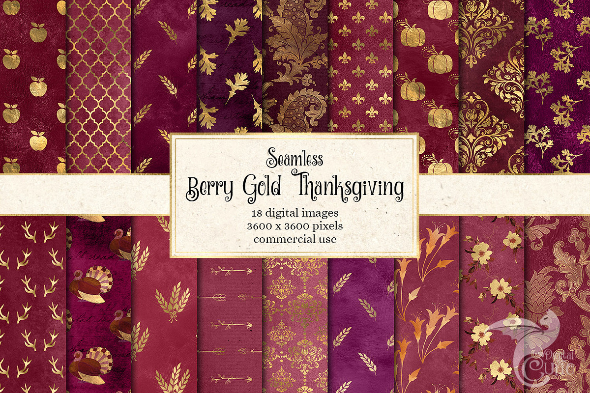 Berry Gold Thanksgiving in Patterns - product preview 8
