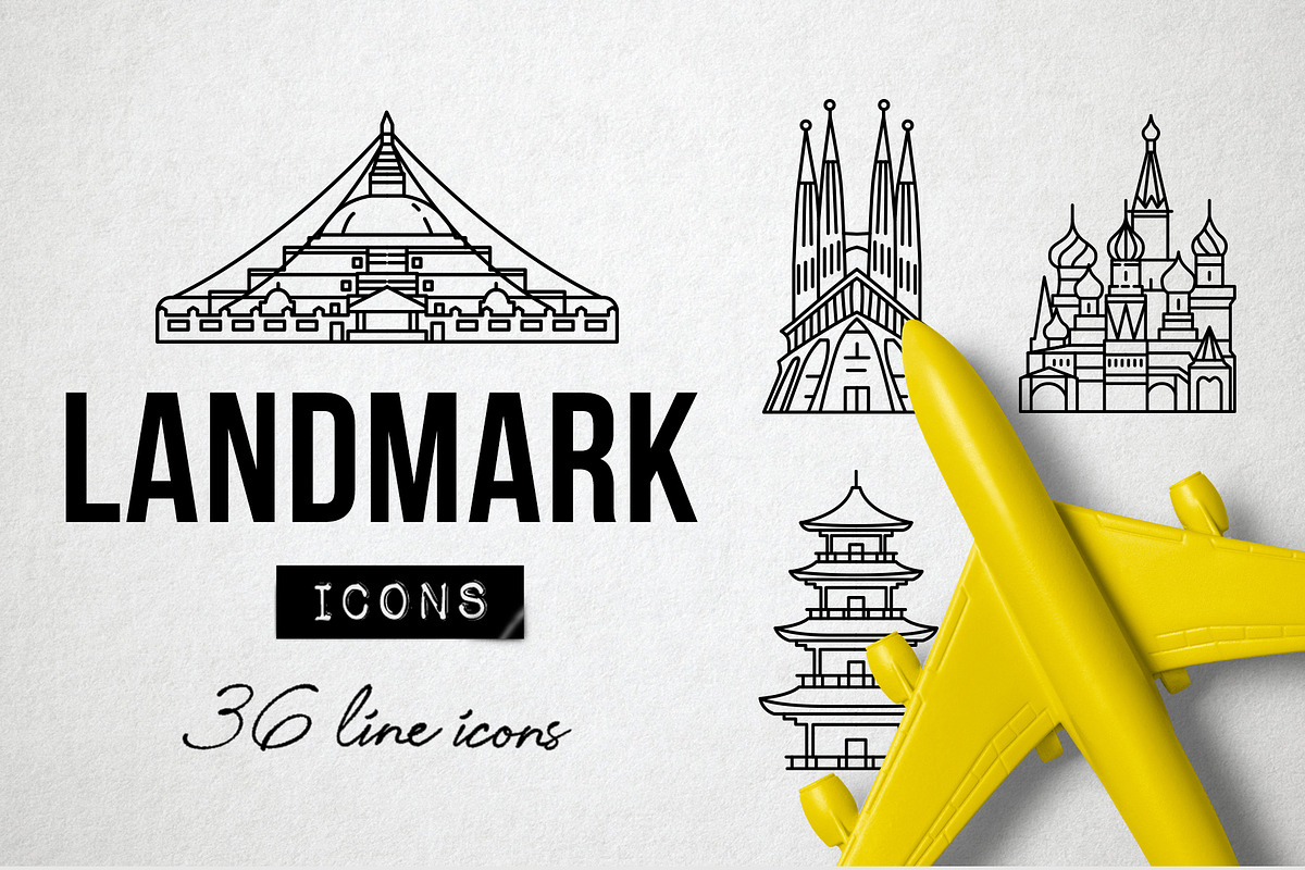 36 Monument Landmark Icons - Travel in Travel Icons - product preview 8