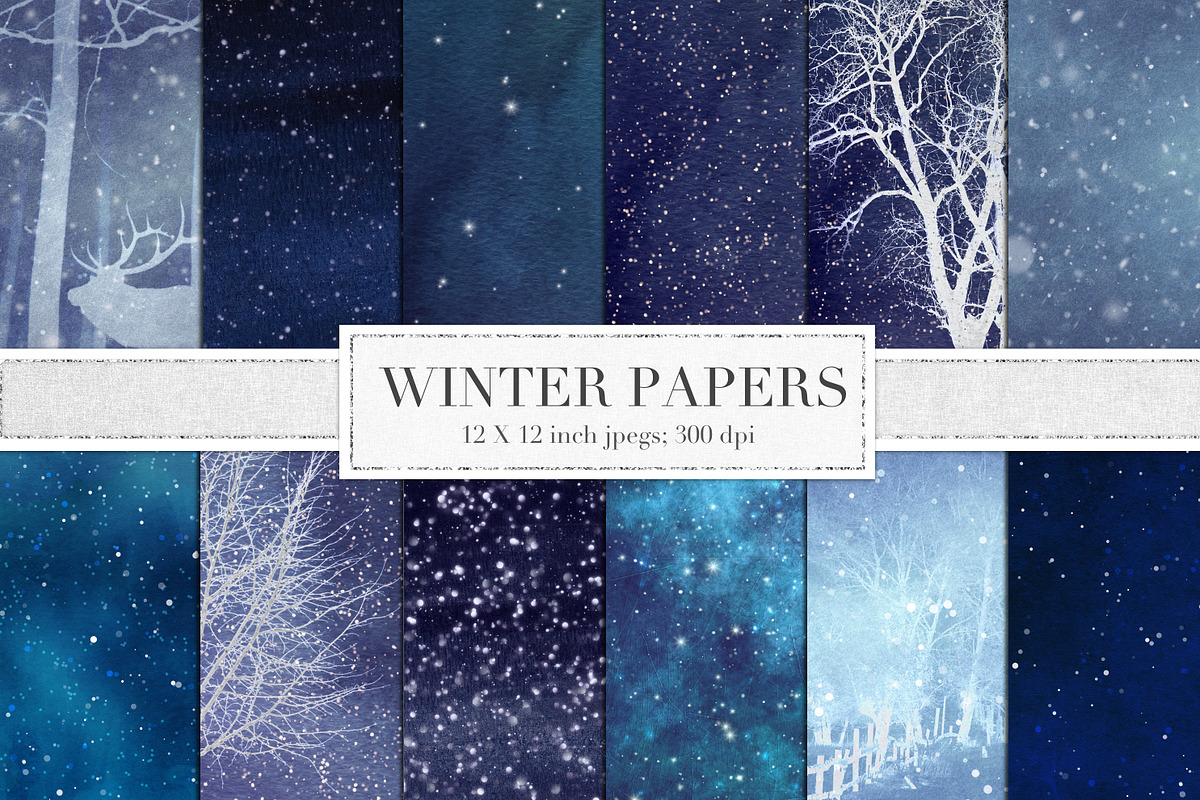 Winter backgrounds in Patterns - product preview 8