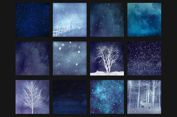 Winter backgrounds in Patterns - product preview 1