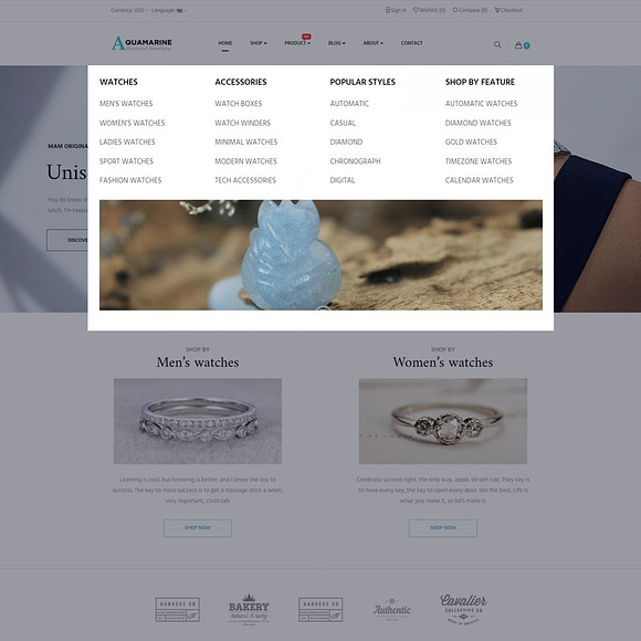LEO AQUAMARINE - JEWELRY STORE in Website Templates - product preview 1