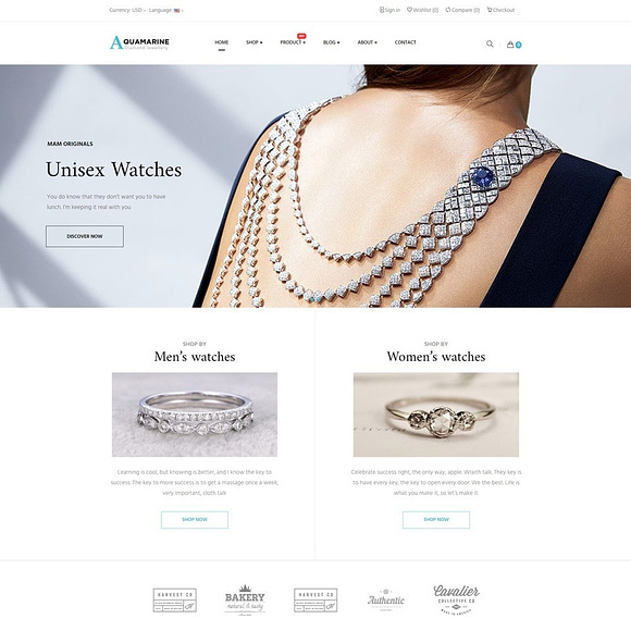 LEO AQUAMARINE - JEWELRY STORE in Website Templates - product preview 2