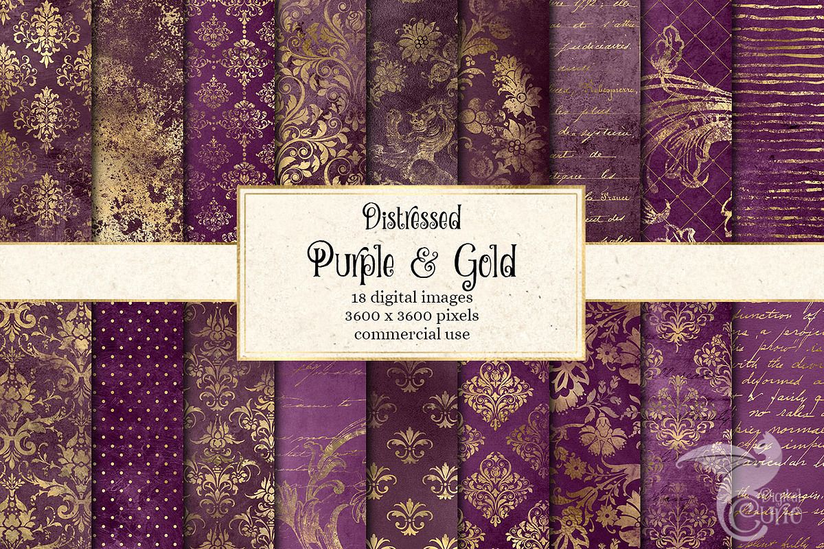 Distressed Purple and Gold Textures in Textures - product preview 8