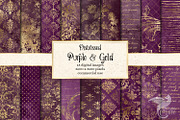 Distressed Purple and Gold Textures