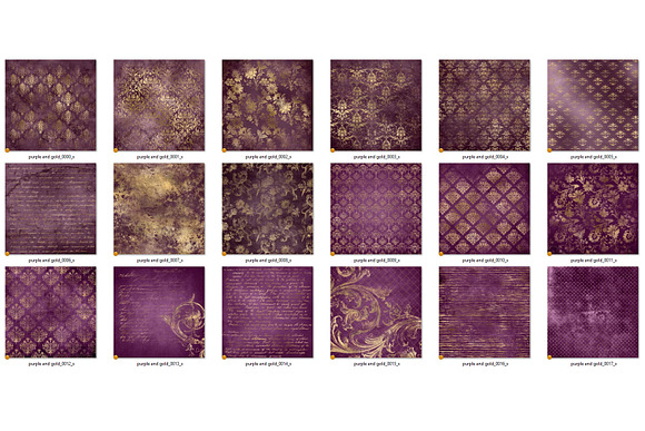 Distressed Purple and Gold Textures in Textures - product preview 2
