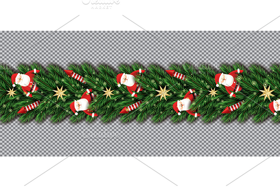 Border with Santa Claus, Christmas  in Illustrations - product preview 8