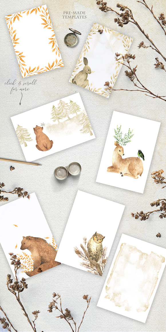 Warm woodland. Animal Watercolor in Illustrations - product preview 2