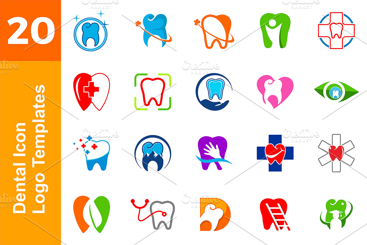 20 Logo Dental Templates Bundle in Logo Templates - product preview 8