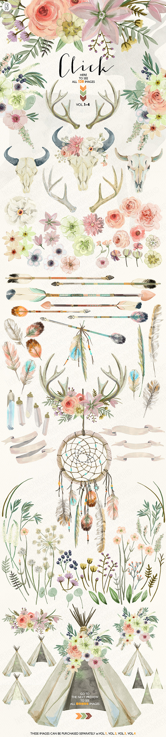 50% OFF Wild watercolor collection + in Illustrations - product preview 1