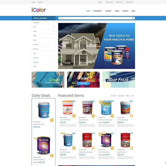 LEO ICOLOR - PAINT SUPPLY STORE in Bootstrap Themes - product preview 1