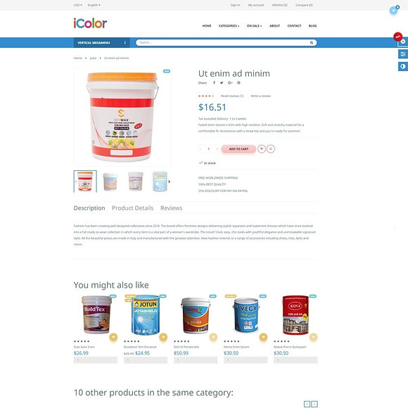 LEO ICOLOR - PAINT SUPPLY STORE in Bootstrap Themes - product preview 5