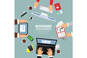 Business communication top view