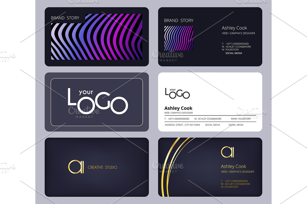 Business cards template. Corporate in Graphics - product preview 8