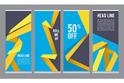 Vertical banners template. Mall roll