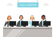 Call center characters. Business