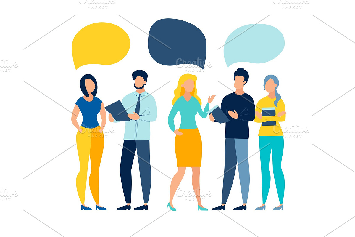 People team conversation vector in Illustrations - product preview 8