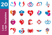 20 Logo Love Templates Bundle