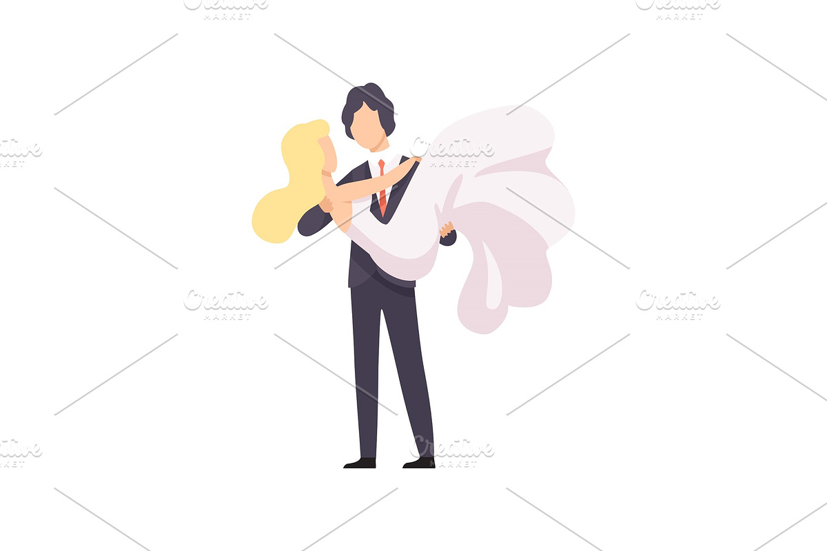 Elegant groom holding his beautiful in Illustrations - product preview 8