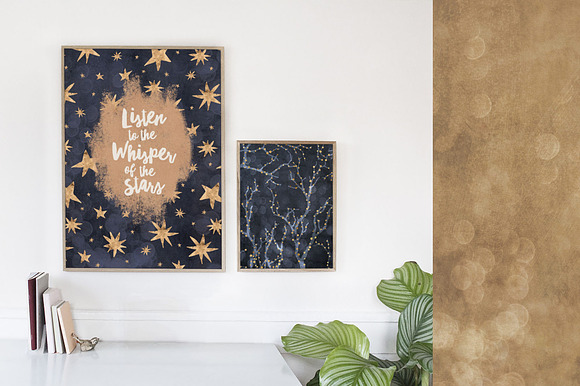 Wintery Nights: Golden Fairy Lights in Patterns - product preview 3