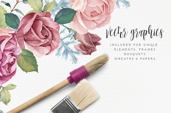 Flower Clipart Set - Rose Garden in Illustrations - product preview 7
