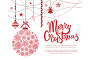 Merry Christmas Poster, Text Vector