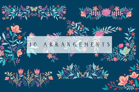 Handpainted Floral Clipart Set Anita in Illustrations - product preview 6