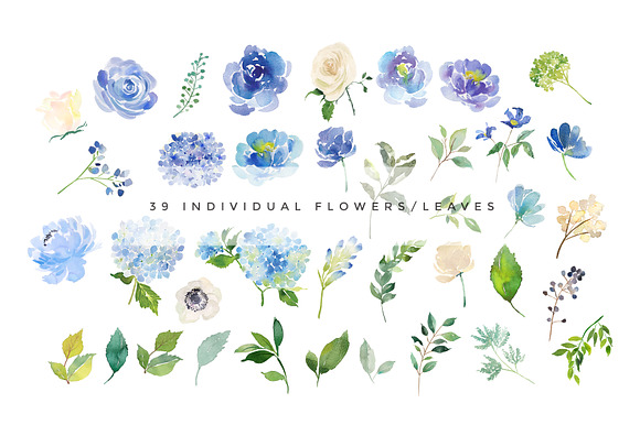 Serene - Flower Clipart Set in Illustrations - product preview 2