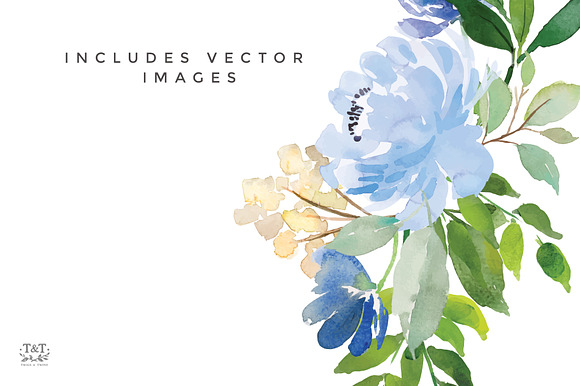 Serene - Flower Clipart Set in Illustrations - product preview 5