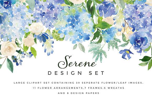 Serene - Flower Clipart Set in Illustrations - product preview 9